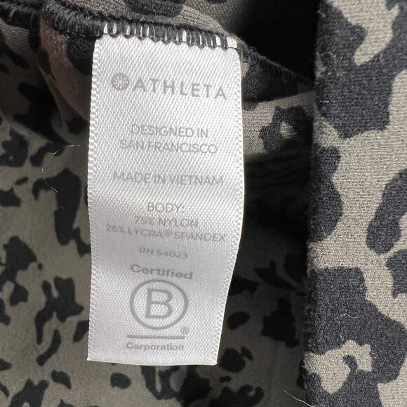 Athleta Stash Pocket 7/8 Tight II Leopard Print Leggings Gray Black Size S - Picture 4 of 10